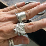 Sterling silver stack of 2 rings with an Eagle Photo 8