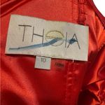 Theia Women's Poppy Red Milly Crepe Strapless Column Gown Dress Size 10 Photo 5