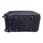 Diane Von Furstenberg DVF Monogram Rolling Duffel Bag Navy Logo Canvas Silver Hardware Travel Carryon Photo 5