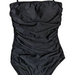 J Crew Ruched one piece black swim suit size 6 Photo 0