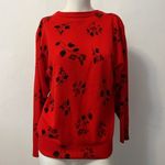 Vintage 80s Hong Kong cherry red black floral blossom button up cardigan sweater Size undefined Photo 1