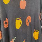 Ann Taylor LOFT Sweater Size Medium Apple Cider Donut Fall Orchard Novelty Print Photo 6