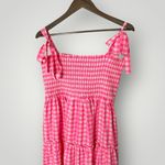 Pomander Place Nellie Dress XL Pink Gingham Smocked Tiered Midi Cotton Blend Photo 6