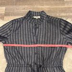 Etcetera NWOT flax linen blend stretch shirt dress navy blue 4 Photo 7