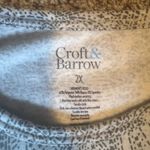 Croft & Barrow Womens Plus 2X Gray White Paisley 3/4 Sleeve Tunic Top Shirt Photo 2