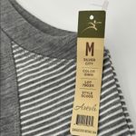 Aerie Gray and White Striped Hooded Vest Photo 3