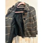 Zara Basic Gray Plaid Wool Blend Pea Coat Jacket Women's Outerwear Photo 2