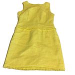 Calvin Klein LEMON YELLOW TWEED SHEATH DRESS WITH FRINGE (10) Photo 7