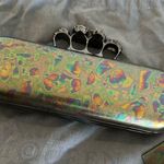 Alexander McQueen Metallic Oil Slick Leather Knuckle Ring Duster Clutch $3200 Photo 11
