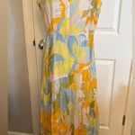 1. State  Floral Maxi Yellow Sleeveless Elastic Waist V Back Dress, Small Photo 0