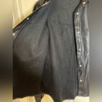 ZARA  Black Vegan Leather button up blouse puff long‎ sleeve, Medium Photo 4