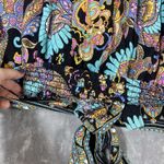 Haute Hippie  Top Medium Smocked Boho Bell Sleeve Tie‎ Cropped Festival Artsy NEW Photo 6