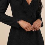 Lulus NWT Memorably Romantic Black Lace Long Sleeve Mini Dress Photo 0