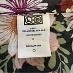 LHD The Riviera Black Silk Blend Blue Floral Print Midi Skirt Size 0 Photo 11