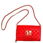 Badgley Mischka  Red Vegan Faux Leather Shoulder Bag Crossbody Purse Photo 0