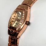 B women rose gold tone wrist watch 18mm quartz links bracelet size 8” running Photo 2
