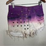 Levi's Levi’s 505 CUSTOM purple pink white ombre hearts distressed cutoff shorts W31 Photo 1