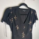 Madewell  | Black 0 Midi Sheath Dress Short‎ Sleeve Silk Photo 1