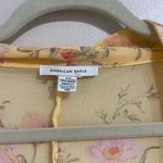 American Eagle Yellow and Pink Floral Kimono Cardigan One Size Photo 3