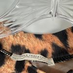 ZARA  Orange Brown Animal Print Long Sleeve Casual Top Women's Medium Photo 5