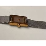 Vtg Skagen Watch Women Mixed Metal Petite Rectangle Mesh Band 7.25" Wrist Watch Silver Photo 3