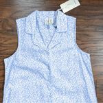 Joie  • Floral Cotton Shift Dress blue white sleeveless shirtdress midi voile Photo 2