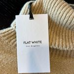 Flat White Poncho Turtle Neck Sweater Tan Photo 2