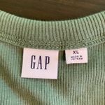 Gap  Laurel Wreath Green Sleeveless‎ Tiered Maxi Dress XL Ribbed Bodice Cotton Photo 2