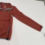 LL Bean Womens Rust Orange Sweater Fleece Pullover 1/4 Snap Size XS Pockets Photo 7