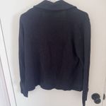 VTG Norm Thompson Knit Cardigan Sweater Christmas Poinsettia Cardinal Med Petite Black Photo 2