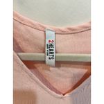 2 Hearts Pink Long Sleeve Ruffle Hem V Neck Mini Dress Made in USA Photo 3