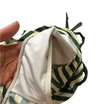 Summersalt  Striped Tie-Shoulder One Piece Swimsuit Green White Retro Size 14 Photo 3