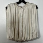 Current Air Anthropologie Drapery Cream Sleeveless Shirring Top Photo 2