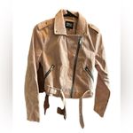 Urban Retro faux leather‎ suede moto jacket coat Tan Size M Photo 1