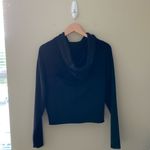 PINK - Victoria's Secret PINK Victoria’s Secret Black Cropped Cut Out Back Hooded Sweatshirt Size Small Photo 1