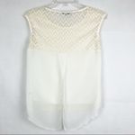 Ohh la la Cream Lace Top Size Small Cap Sleeve Split Back Photo 6