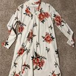 White flowery long sleeve dress Size M Photo 0