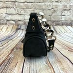 True Religion Suede Chain Hobo Bag Small Black Gold Zip NWT Shoulder Photo 4