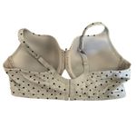Cacique Lightly Lined T Shirt Bra Gray with Black Polka Dots 46DD Jersey Bow Photo 4