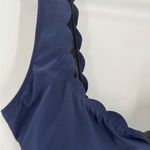 J.Crew Scallop Pique Scoopback One-Piece Swimsuit Navy Blue Size 24 NWT Photo 8