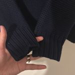 Talbots Navy Blue Ribbed 100% Cotton Boat Neck Sweater SP Photo 5