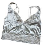 Victoria's Secret Vintage  Gold Label Satin Stretchy Lace Crop Cami Medium Ivory Photo 4