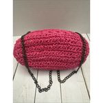 Sun ‘N’ Sand Hot Pink Kisslock Woven Shoulder Bag/Purse Chain 9x6x4” VGUC Photo 2