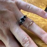Natural Black Spinel Sterling Silver Ring Size 7 Photo 3
