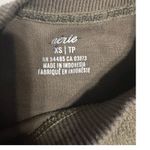 Aerie  Fleece Tunic Sweatshirt Split Hem Women's Size XS Olive Green Crewneck Photo 3