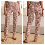 Boden Danby Pull On Trouser Pants in Red Oak Paisley Print | US 2R Brown Size 2 Photo 1