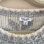Splendid Grey and White Snowflake Fuzzy Sweater Size Medium Photo 2