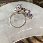 Sterling Silver CZ Butterfly Statement Ring Dead Stock Purple Photo 5