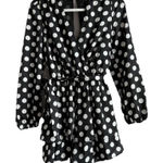 Lulus  Women’s Polka Dots‎ Satin Ruffled Romper Elegant Glam Cocktail Size Small Photo 0
