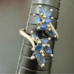 Vintage 925 Sterling Silver Blue CZ Stone Bypass Leaf Spray Ring Size 6 3g. Photo 9